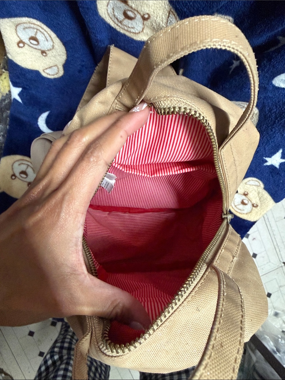 Mini Backpack in Tan - Picture 4 of 8